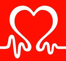 this logo shows the British Heart Foundation Heart and heart beat waves in white on a red background