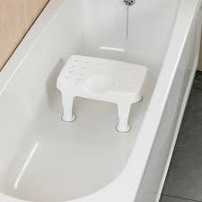 This image shows a bath stool inside a bath