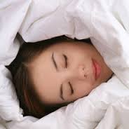 this image shows a woman sleeping