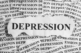 this image shows the word depression multiple times