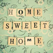 this image shows the words "home sweet home"