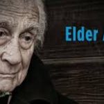 this image shows and elderly man and the words elder abuse