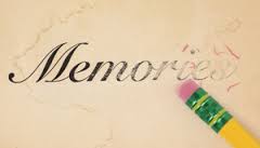 the word memories being erased with a pencil