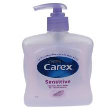 a bottle of carex handwash