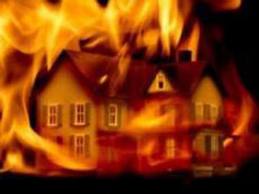 this is an image of a house on fire