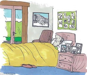 this image is a cartoon, part of the series the saddest goodbye by Tony Husband