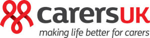 this image is of the carers uk logo and the wording carers uk, making life better