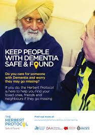 this image shows a man who has dementia and a police officer