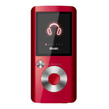this image shows a red MP3 player
