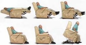 these images show a selection of electric rise and recline chairs.