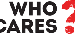 this image shows the words "Who cares' in black with a red question mark