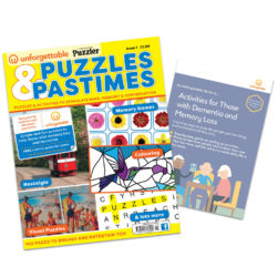 this image shows a puzzle book designed for people who have dementia