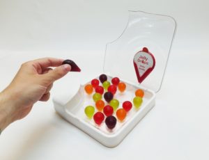 this image shows brightly coloured jelly drops that contain water 