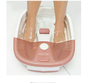 this image shows a pink Revlon electric foot spa. Other brands do exist