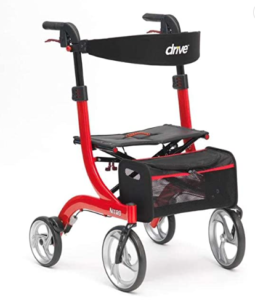 This image shows a red Nitro Rollator walking aid 