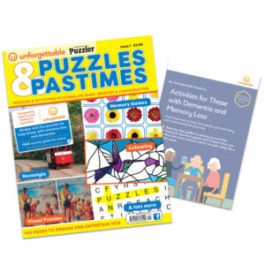 this image shows a puzzle book especially designed for people with dementia.