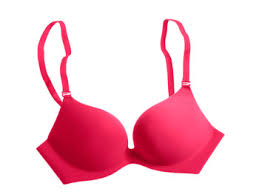 This image shows a bright red bra